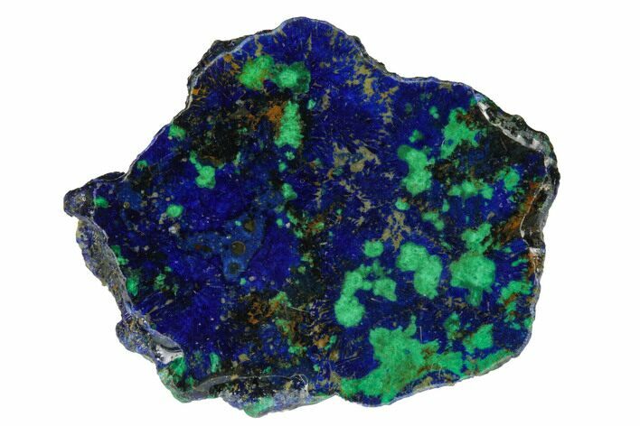 Vivid Blue, Cut/Polished Azurite & Malachite Nodule - Siberia #175545